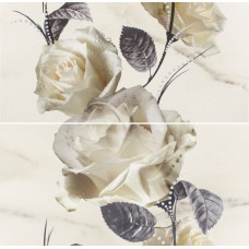 Декор Opoczno Carrara цветы 58,3x59,3 бьянко